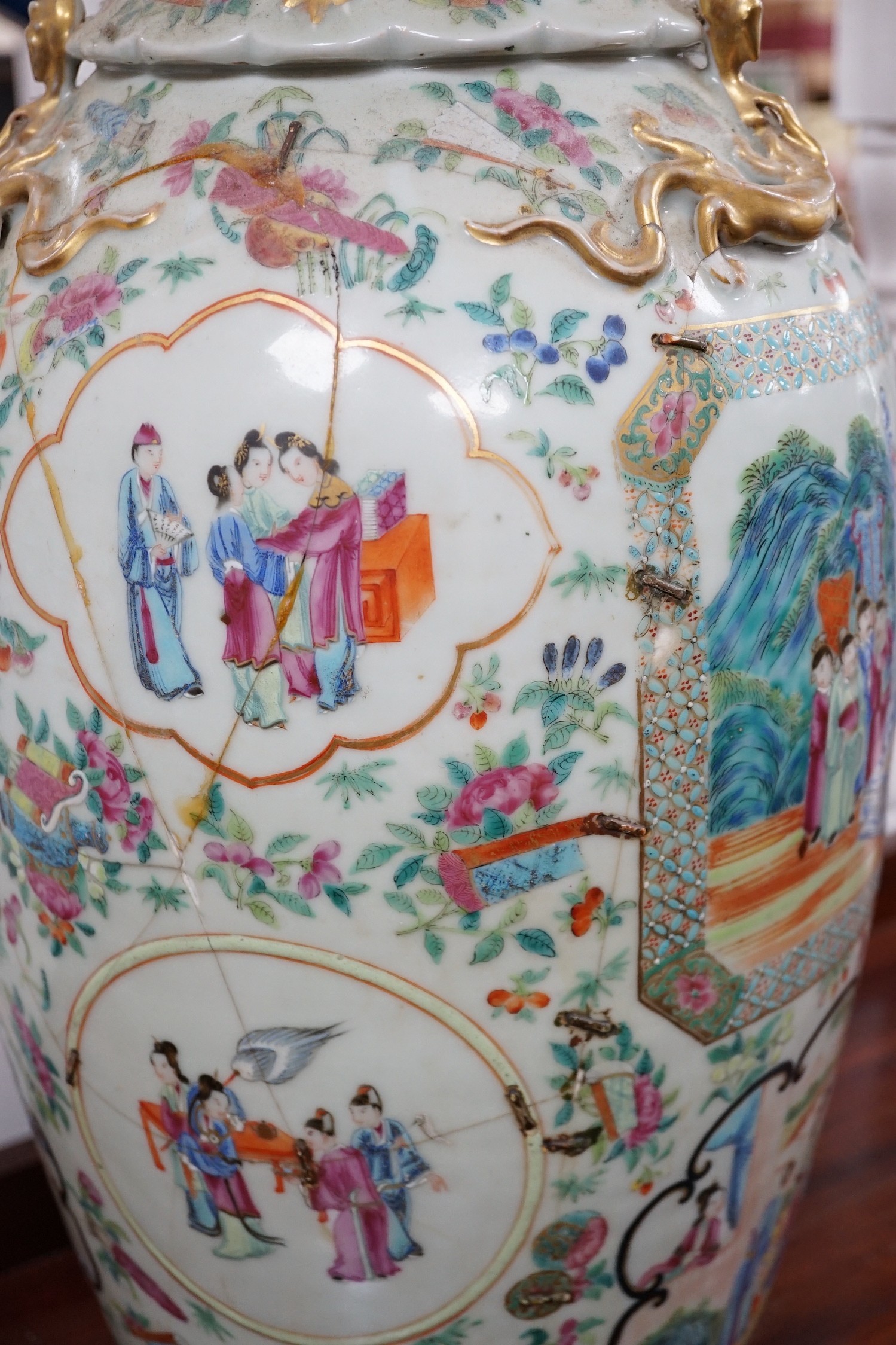 A 19th century Chinese famille rose vase, 63cm